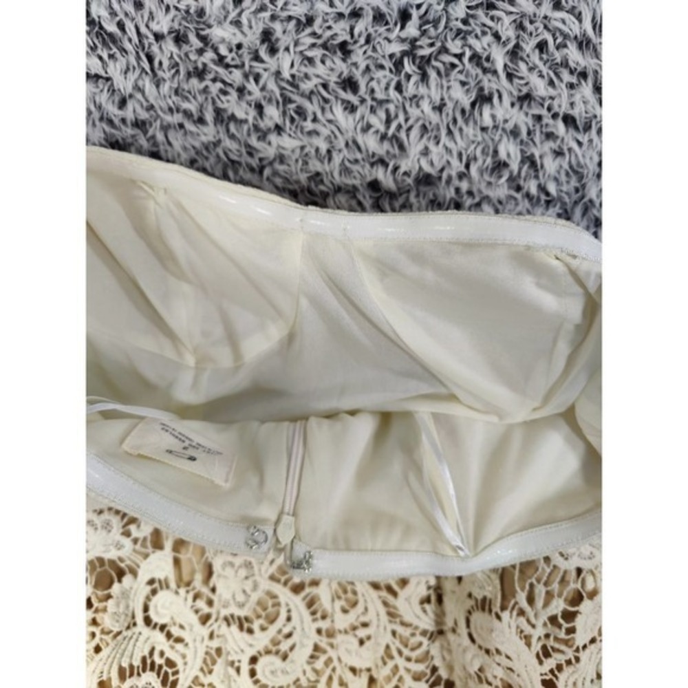 Pins Needles Women Fairy Cottage Romantic Chic Lace Strapless Mini Dress 2 Cream - Picture 8 of 10